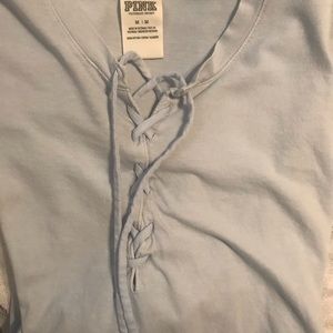 Pink baby blue long sleeve shirt